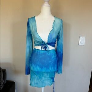 NWT Tiger Mist Jodie Two-Piece Mesh Skirt Set